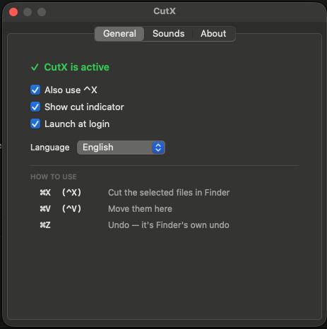 General settings